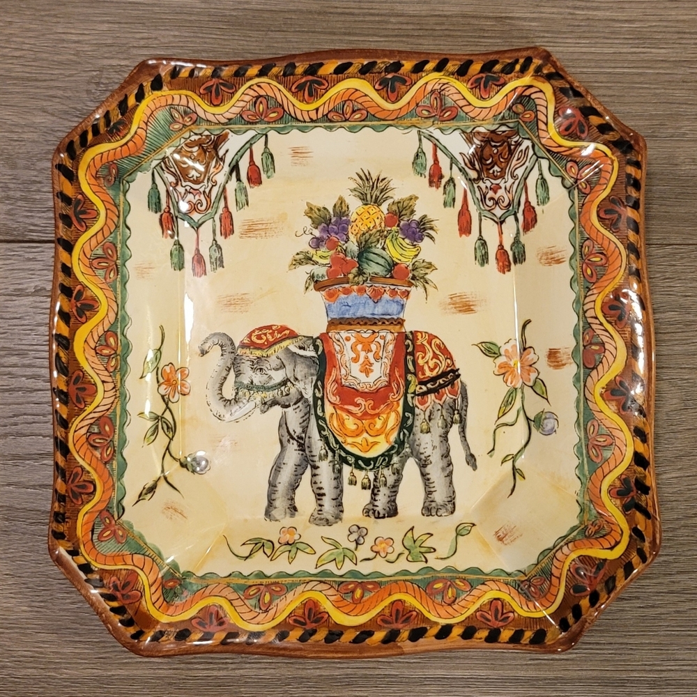 West Indies China Colonial Raj Elephant Pattern 8 in Salad Plate